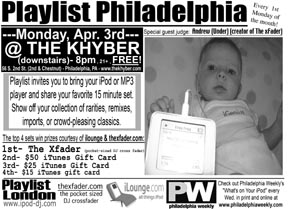 Playlist Philadelphia April 3 Flyer