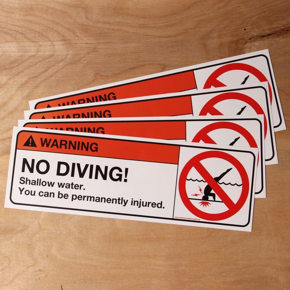 No Diving Vinyl Sticker for Bathroom Toilet