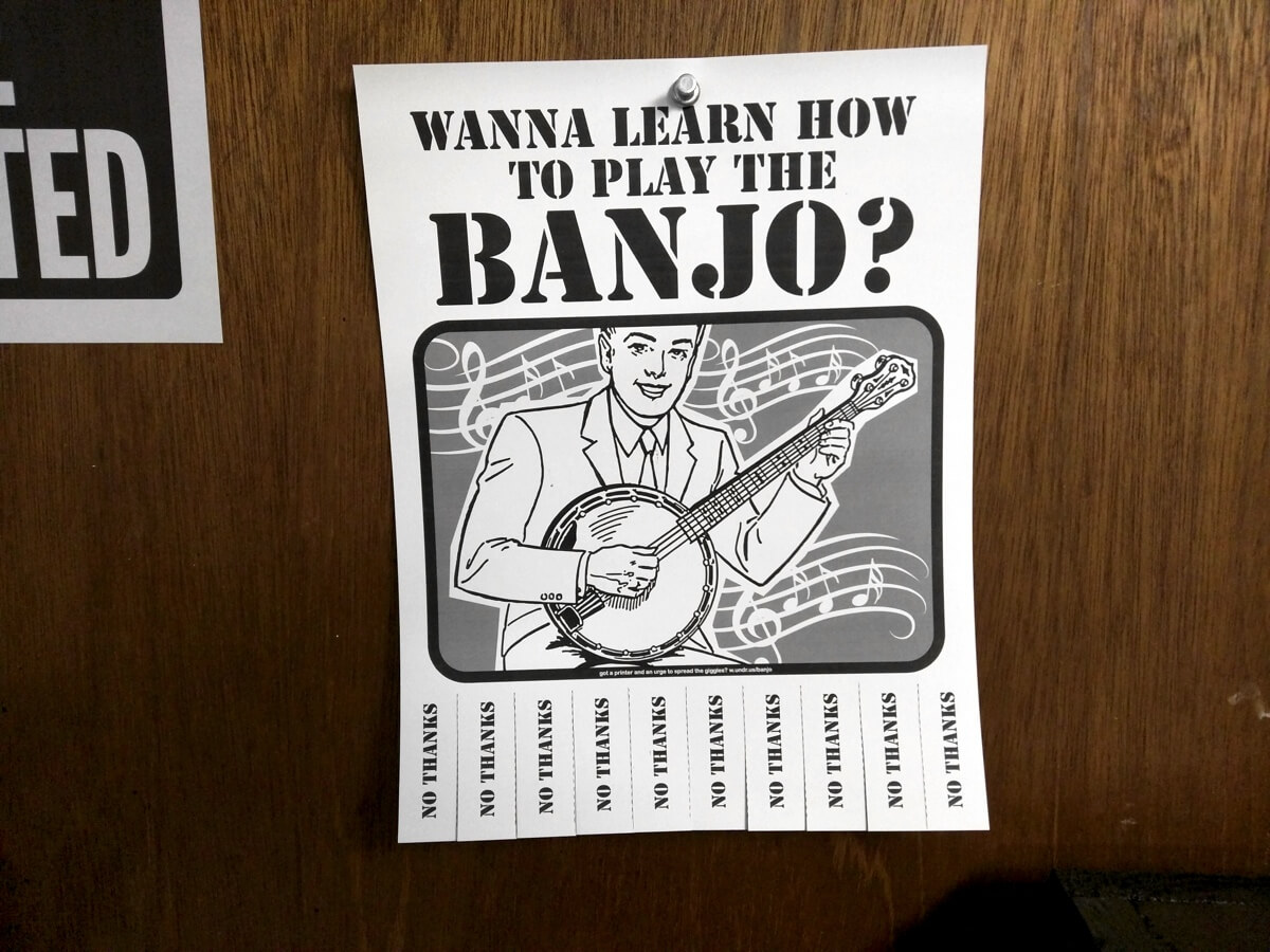 Banjo Lessons Joke Tear-off Poster